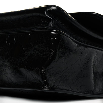 Saint Laurent Crinkled Calfskin Matelasse Monogram Medium Niki Chain Satchel Black 9 of 10