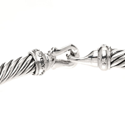 David Yurman Sterling Silver Diamond 5mm Cable Buckle Bracelet 3 of 3