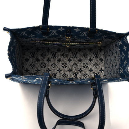 Louis Vuitton Monogram Jacquard Denim Onthego MM Bleu 5 of 8