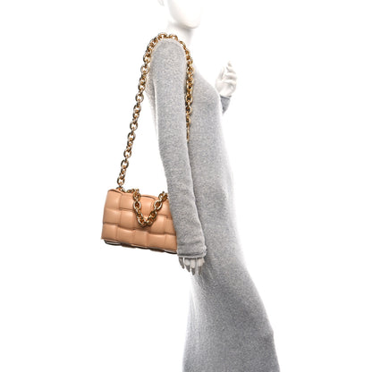 Bottega Veneta Lambskin Maxi Intreccio Padded Chain Cassette Crossbody Bag Almond 2 of 9