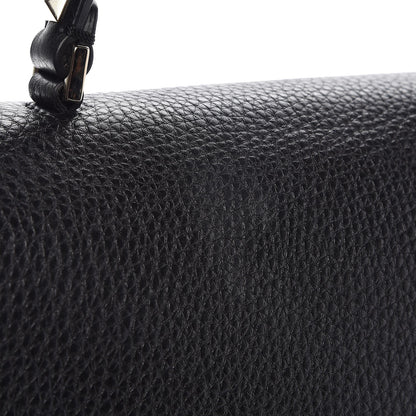Valentino Garavani Grained Calfskin Rockstud Top Handle Flap Shoulder Bag Black 10 of 10