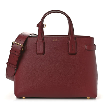 Burberry Grainy Calfskin House Check Small Banner Tote Mahogany Red 1 of 9
