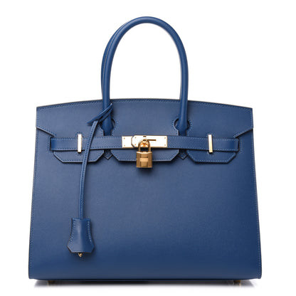 Hermes Madame Calfskin Birkin Sellier 30 Deep Blue 1 of 11