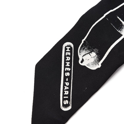 Hermes Silk Le Tresor De Medor Twilly Black White 2 of 3