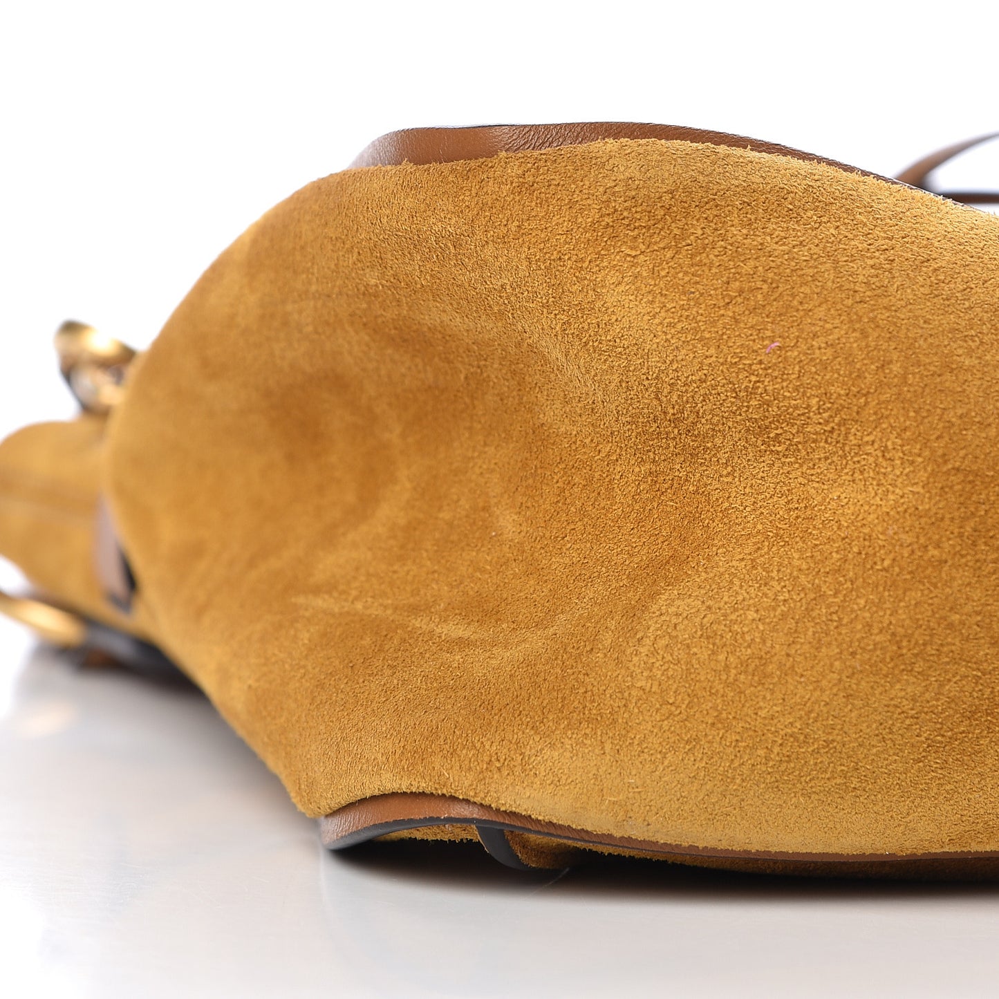 Suede Small Lexa Shoulder Bag Mustard Brown
