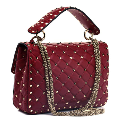 Valentino Garavani Nappa Medium Rockstud Spike Shoulder Bag Rubino 3 of 9