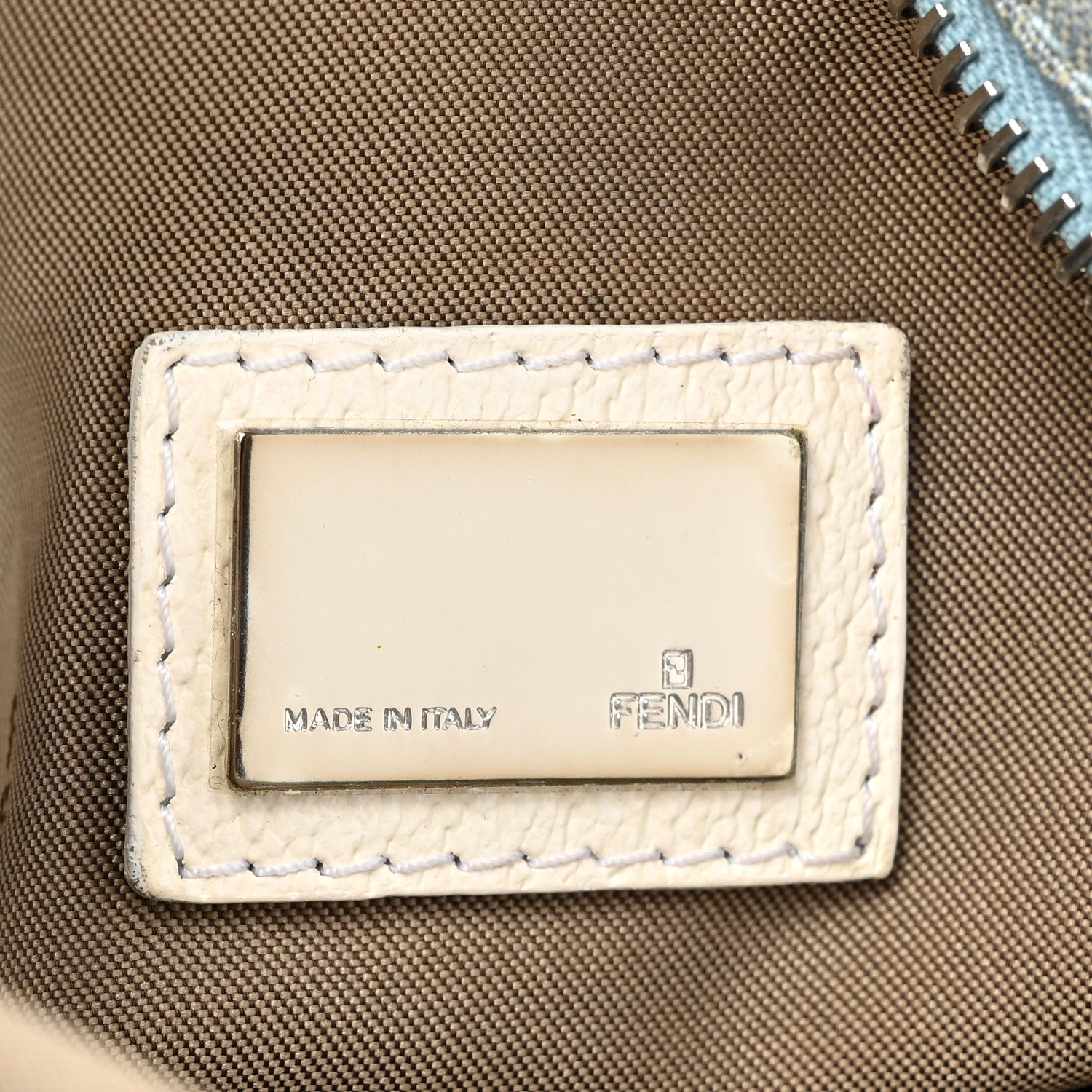 Fendi Canvas Zebra Print Small Oyster Celeste 7 of 16