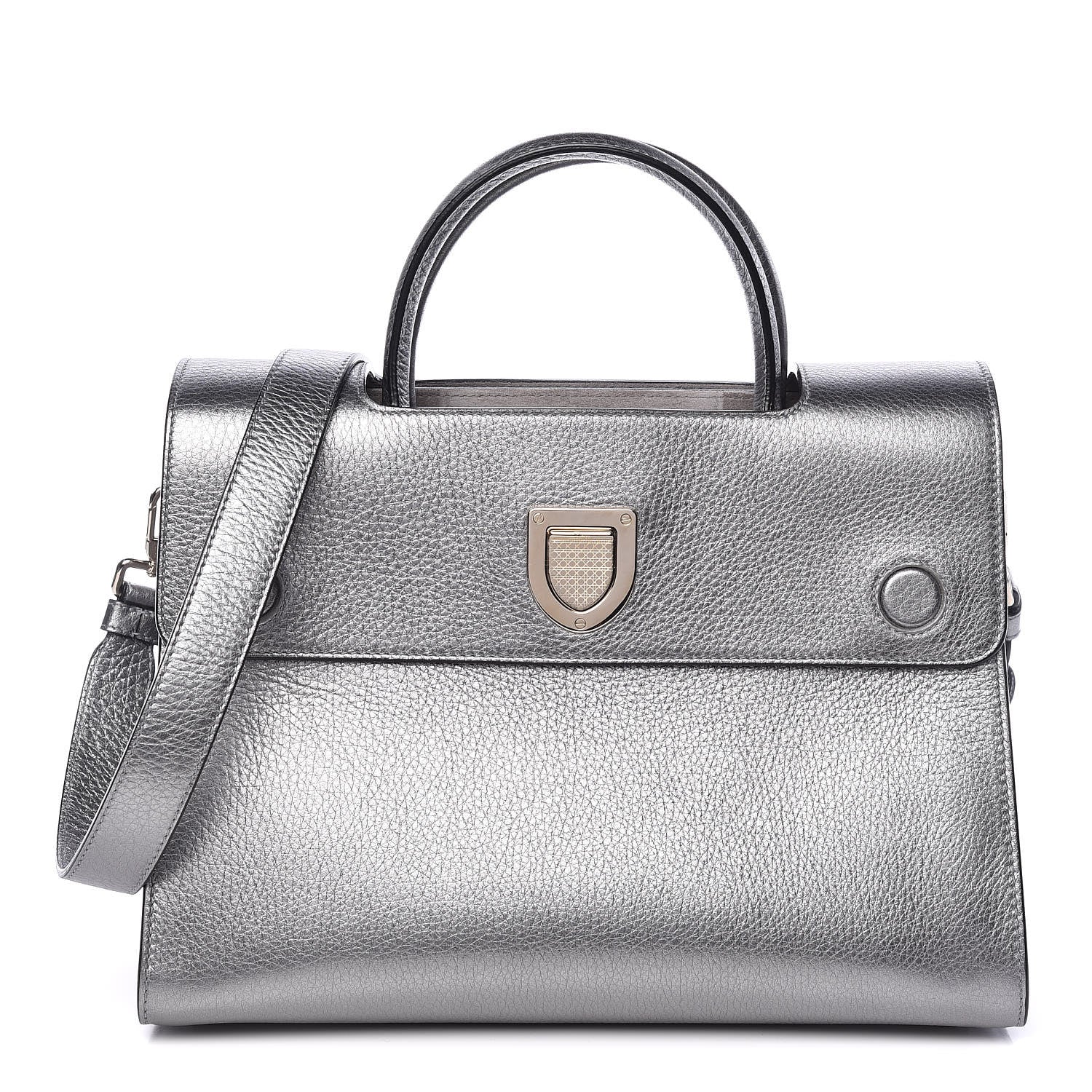 Christian Dior Metallic Grained Calfskin Medium Diorever Flap Silver 1 of 18
