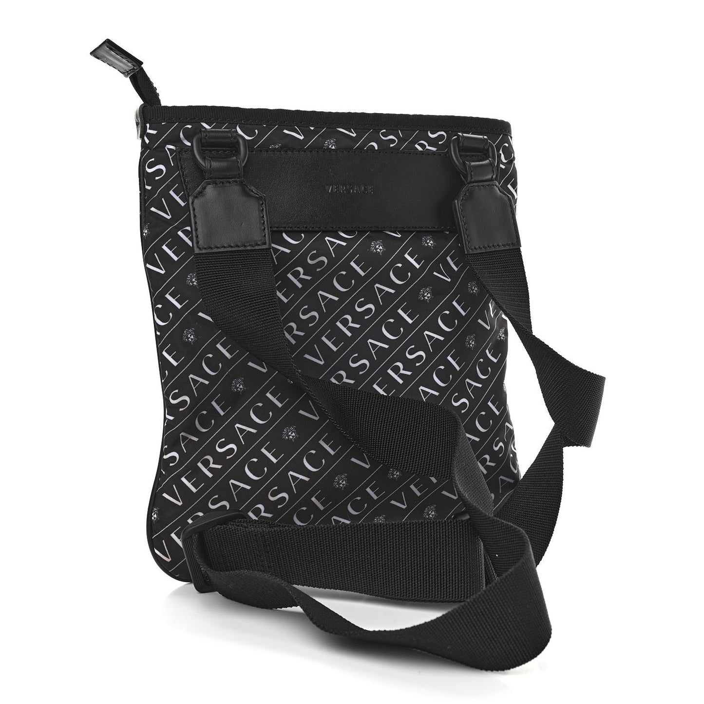 Nylon Logo Crossbody Bag Black White
