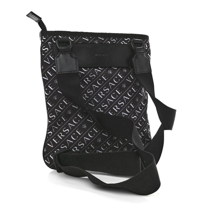 Versace Nylon Logo Crossbody Bag Black White 3 of 11
