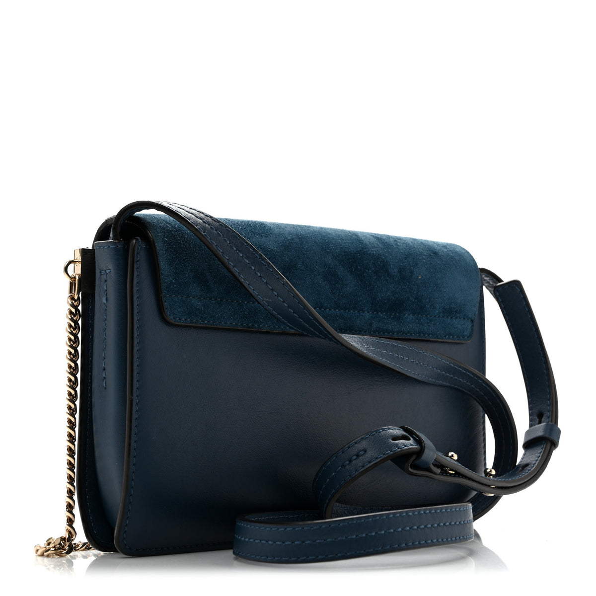 Chloe Suede Calfskin Small Faye Shoulder Bag Majolica Blue 3 of 14