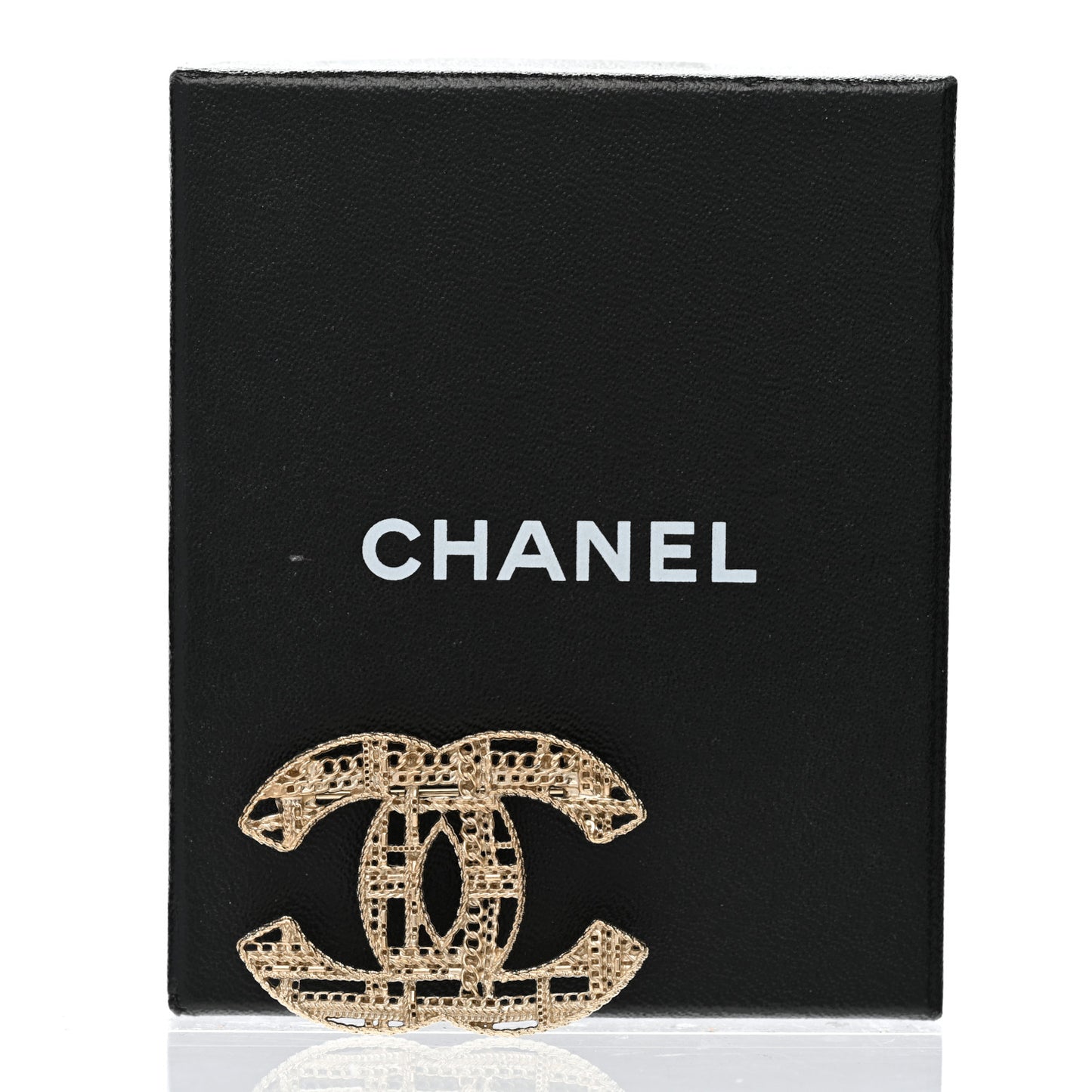 Chain CC Brooch Light Gold