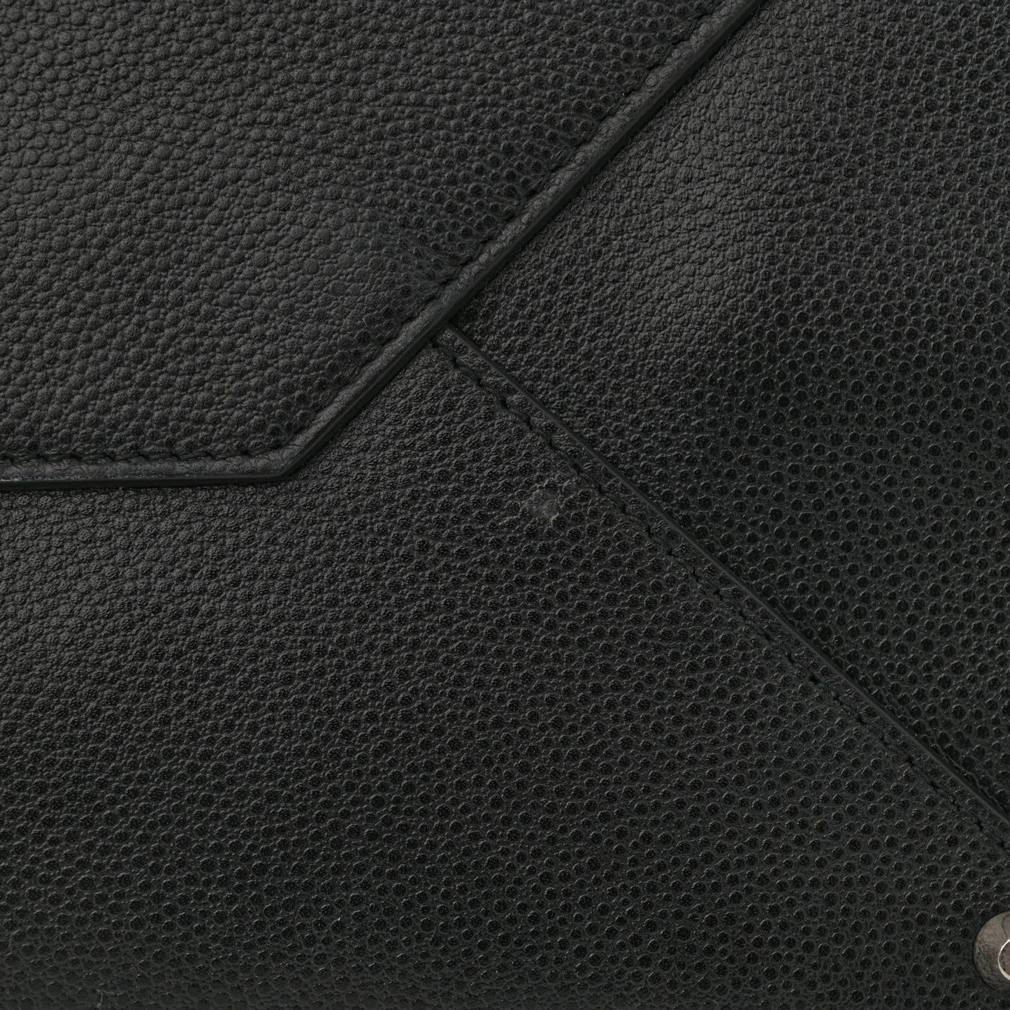 Grained Calfskin Papier Flap Tote Black