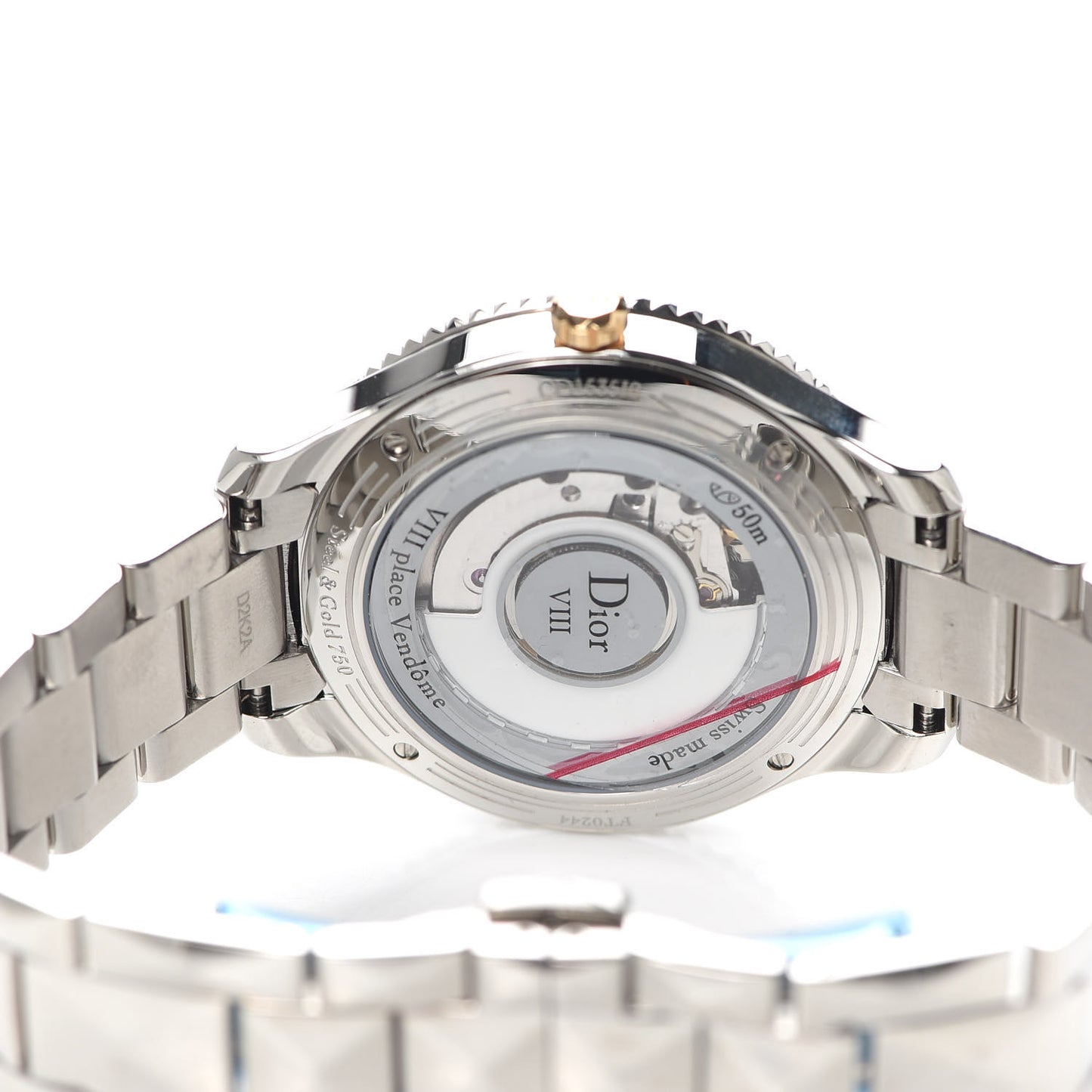 Stainless Steel 18K Rose Gold Diamond Mother of Pearl 36mm Dior VIII Montaigne Automatic Watch