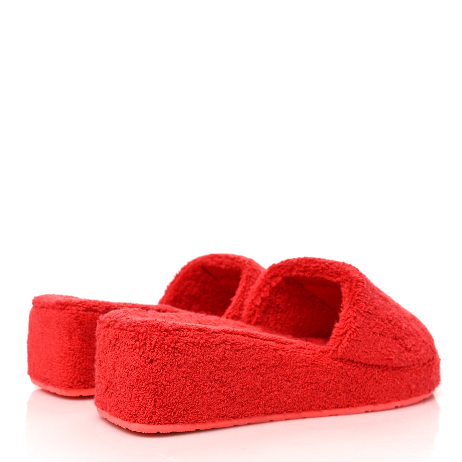 Chanel Terry CC Flat Mules Sandals 37 Dark Red Orange 4 of 9