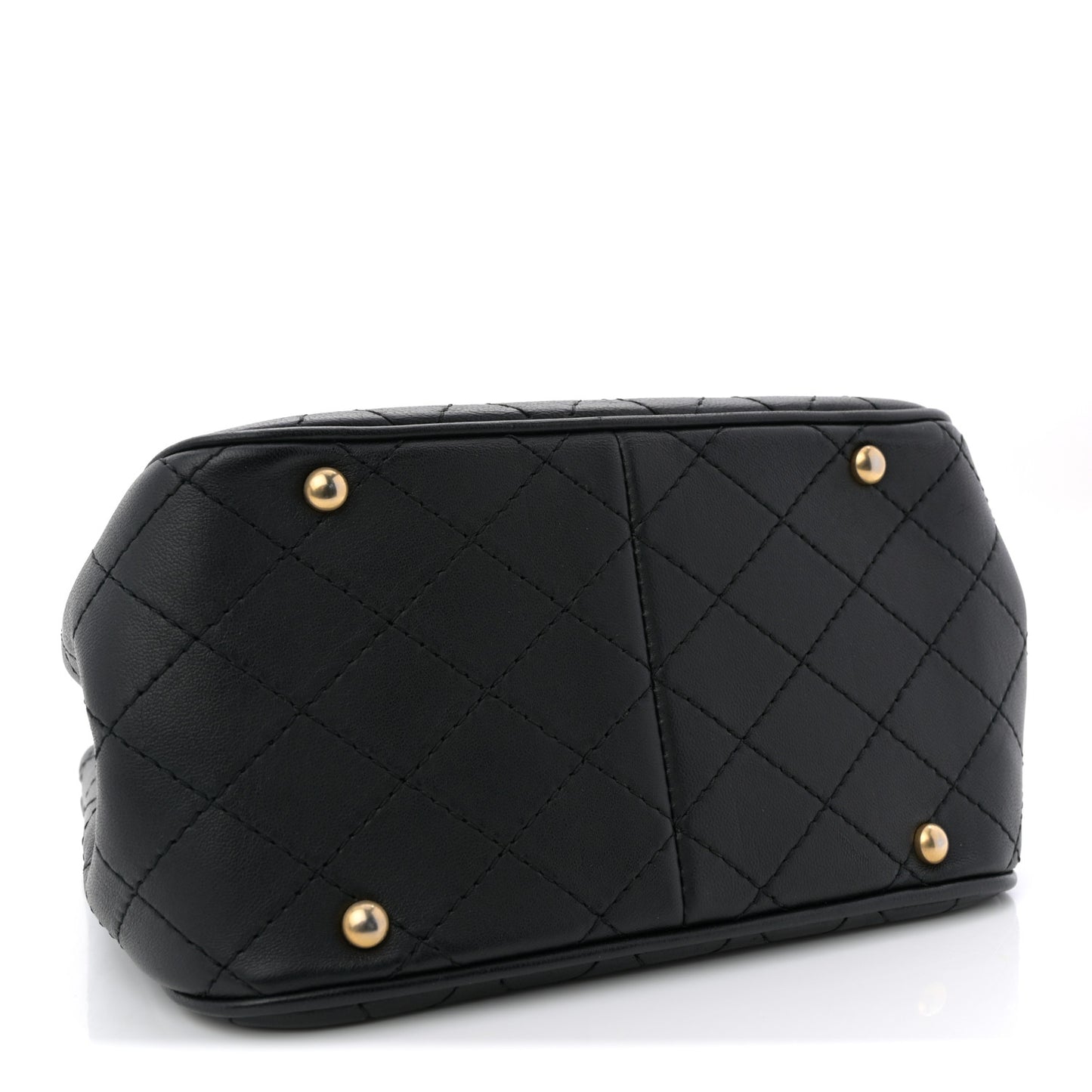 Calfskin Stitched Small Egyptian Amulet Drawstring Bag Black