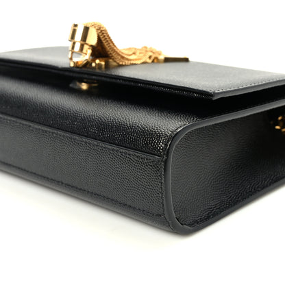 Saint Laurent Grain De Poudre Small Classic Monogram Kate Tassel Satchel Black 9 of 9