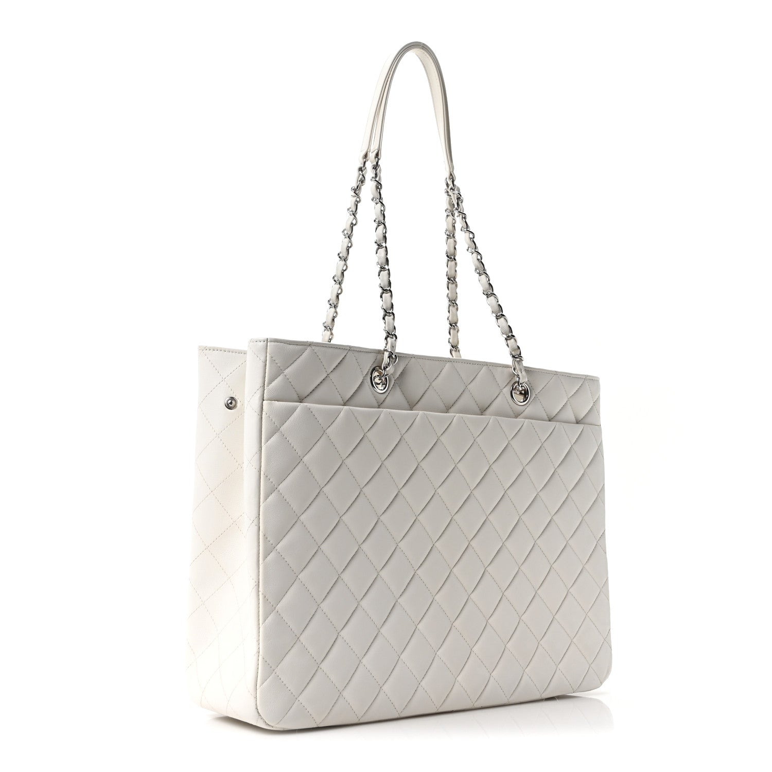 Chanel Calfskin Quilted Large Classic Shopping Tote White 3 of 11