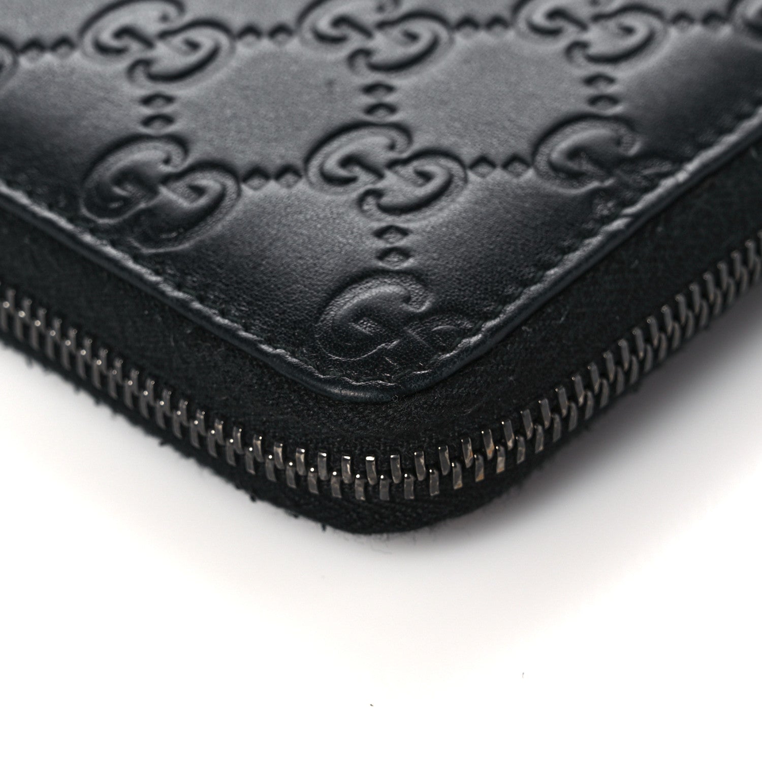Gucci Guccissima Signature Zip Around Organizer Wallet Black 10 of 14