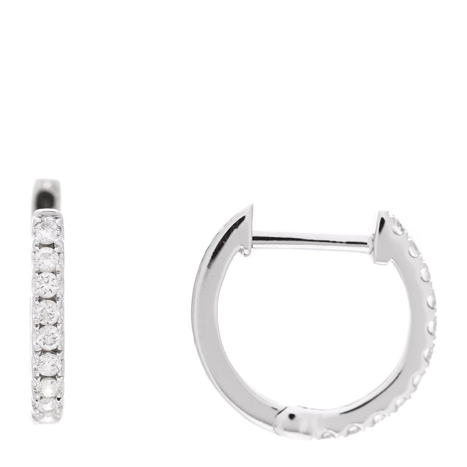 Anita Ko 18K White Gold Diamond Small Huggie Earrings 1 of 5