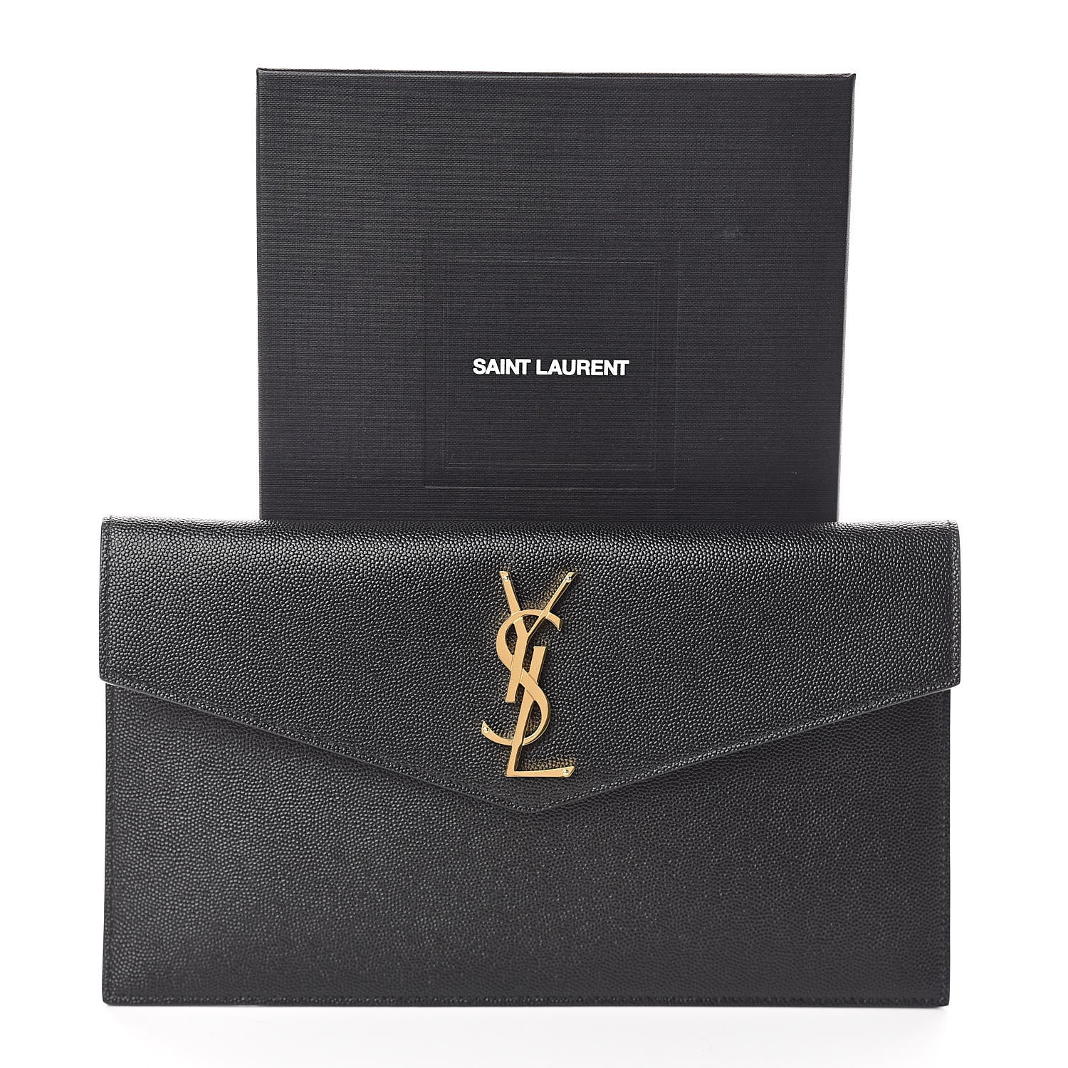 Saint Laurent Grain De Poudre Uptown Pouch Black 7 of 7