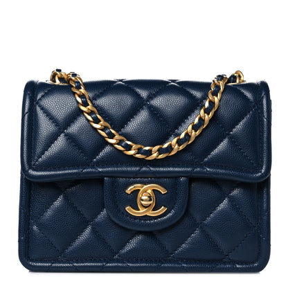 Chanel Caviar Quilted Mini Sweet Classic Flap Navy Blue 1 of 9