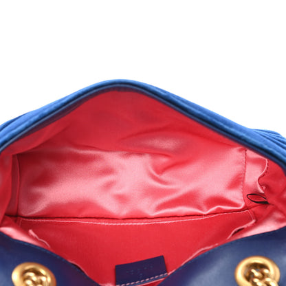 Gucci Velvet Matelasse Mini GG Marmont Shoulder Bag Cobalt Blue 4 of 4