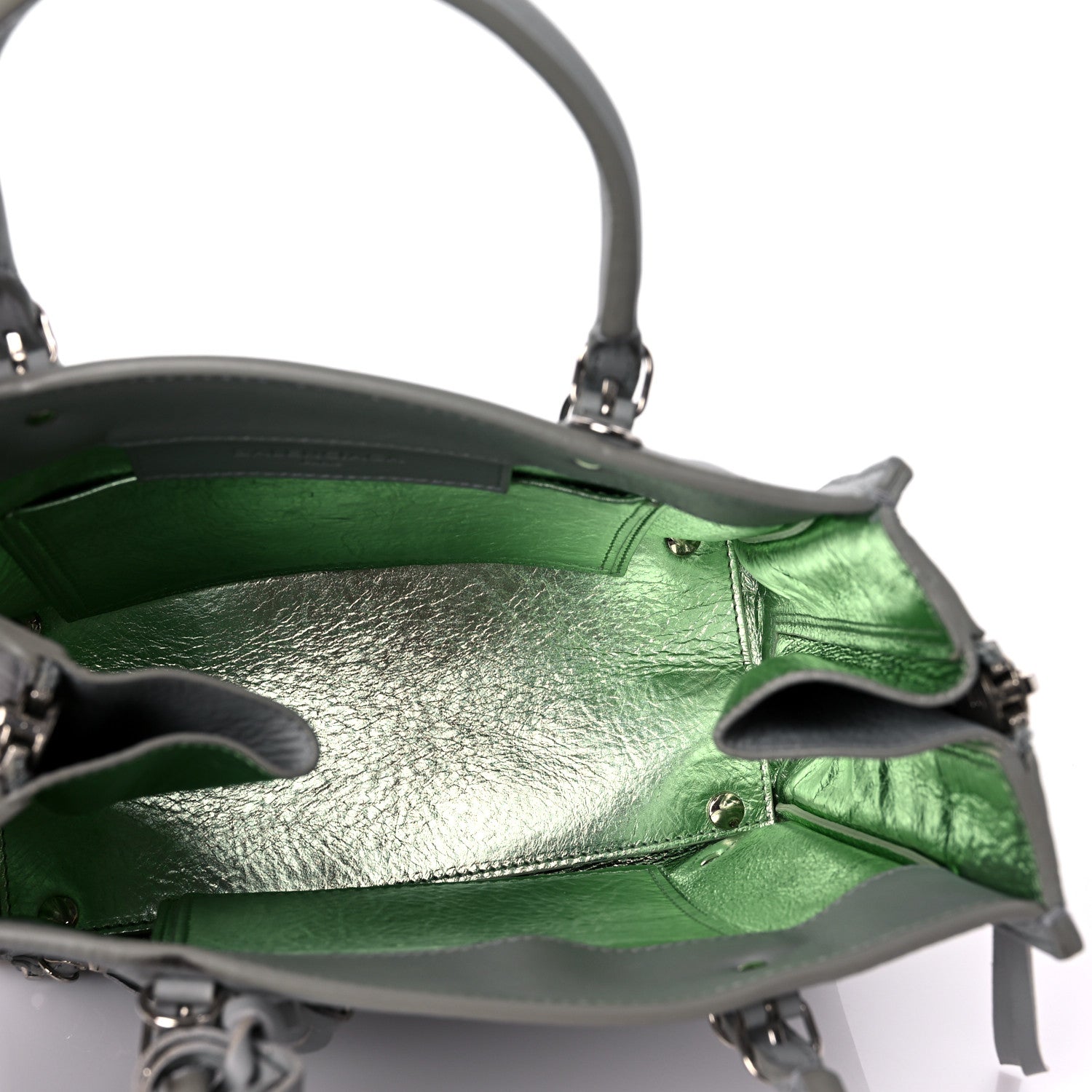 Balenciaga Calfskin Papier Mini A4 Zip Around Tote Gris Glace 4 of 12