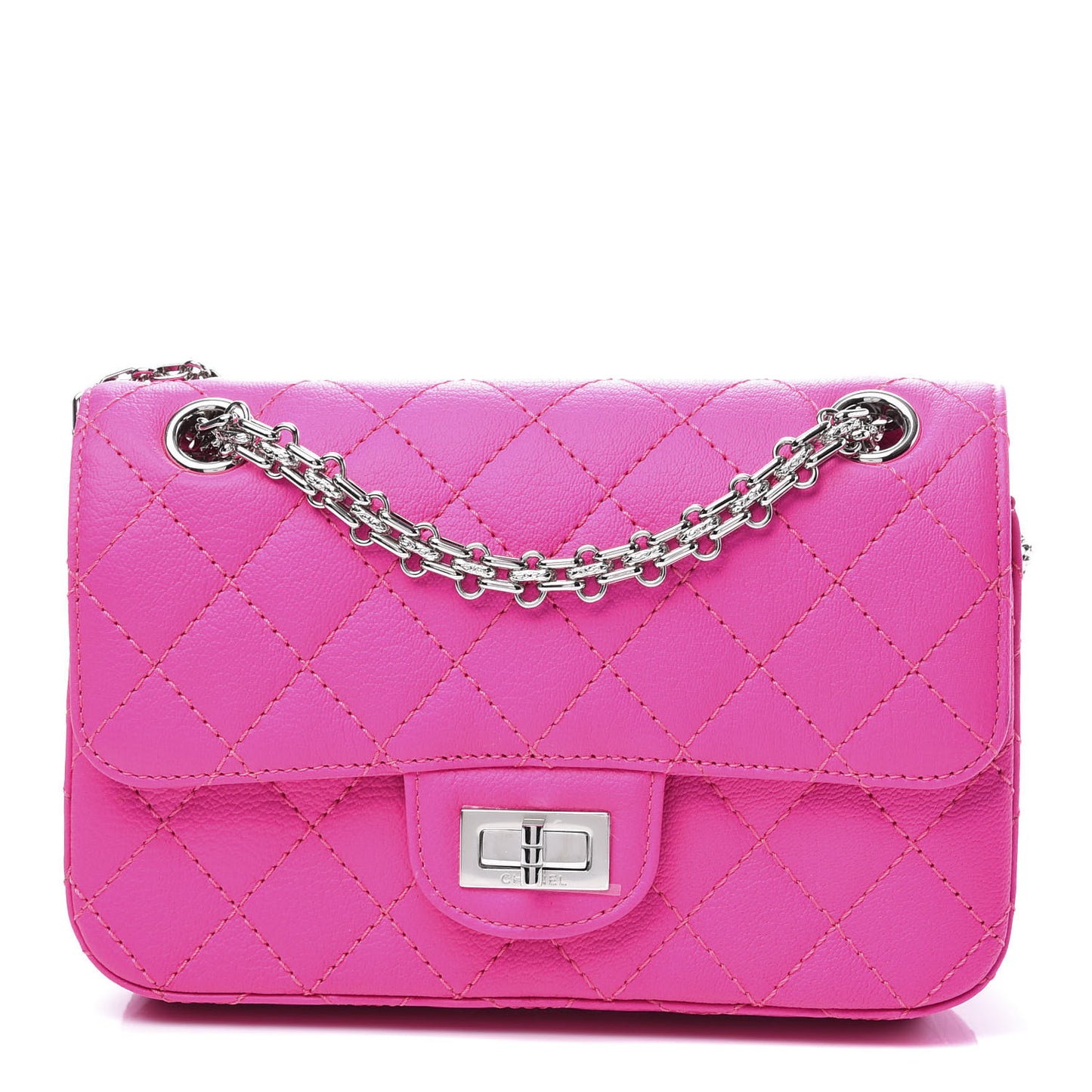 Goatskin Quilted 2.55 Reissue Mini Flap Fluorescent Pink