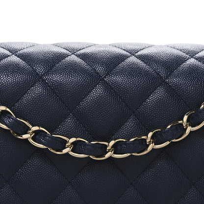 Chanel Caviar Quilted Jumbo Double Flap Navy Blue 8 of 10