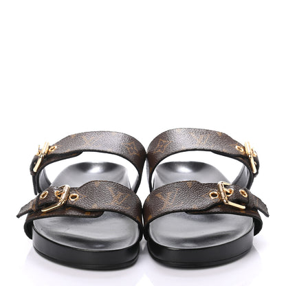 Louis Vuitton Monogram Bom Dia Mule Sandals 39 Black 3 of 6