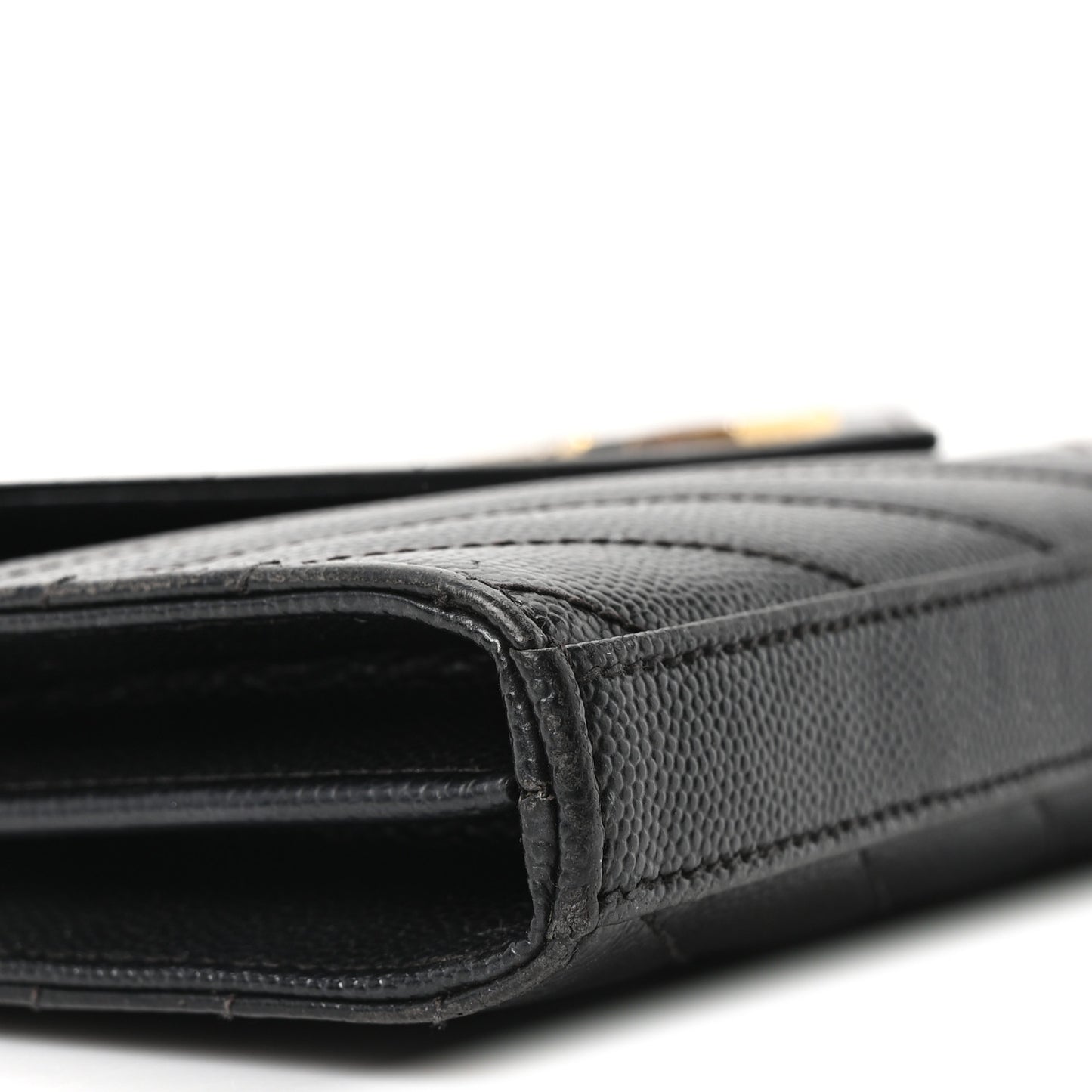 Grain De Poudre Matelasse Chevron Monogram Chain Wallet Black