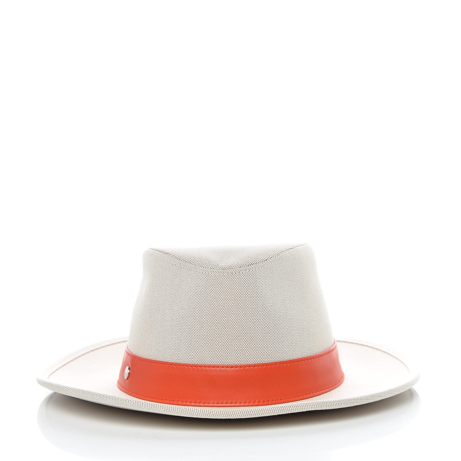 Hermes Toile Lambskin Ossie Hat 59 Noisette Rubis 3 of 9