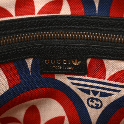 Gucci X ADIDAS Textured Dollar Calfskin Web Trefoil Logo Embossed Mini Bowling Bag Black Off White 6 of 10