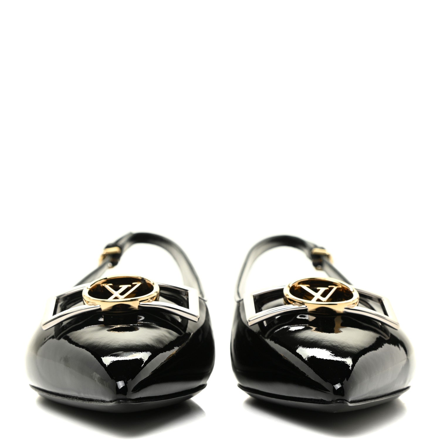 Louis Vuitton Patent Insider Slingback Ballerina Flats 38 Black 2 of 8