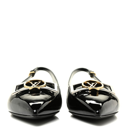 Louis Vuitton Patent Insider Slingback Ballerina Flats 38 Black 2 of 8