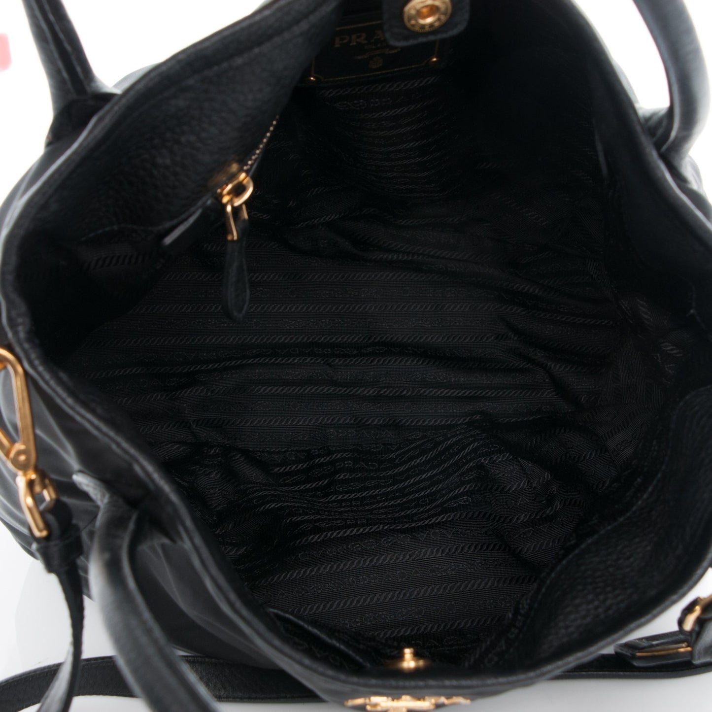 Tessuto Nylon Vitello Daino Tote Nero Black