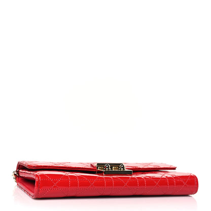 Christian Dior Patent Cannage Miss Dior Chain Wallet Red 4 of 10