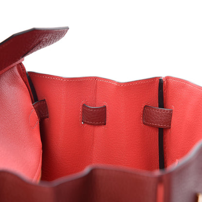 Hermes Togo Horseshoe Bi-Color Birkin 35 Rouge H Bougainvillea 9 of 33