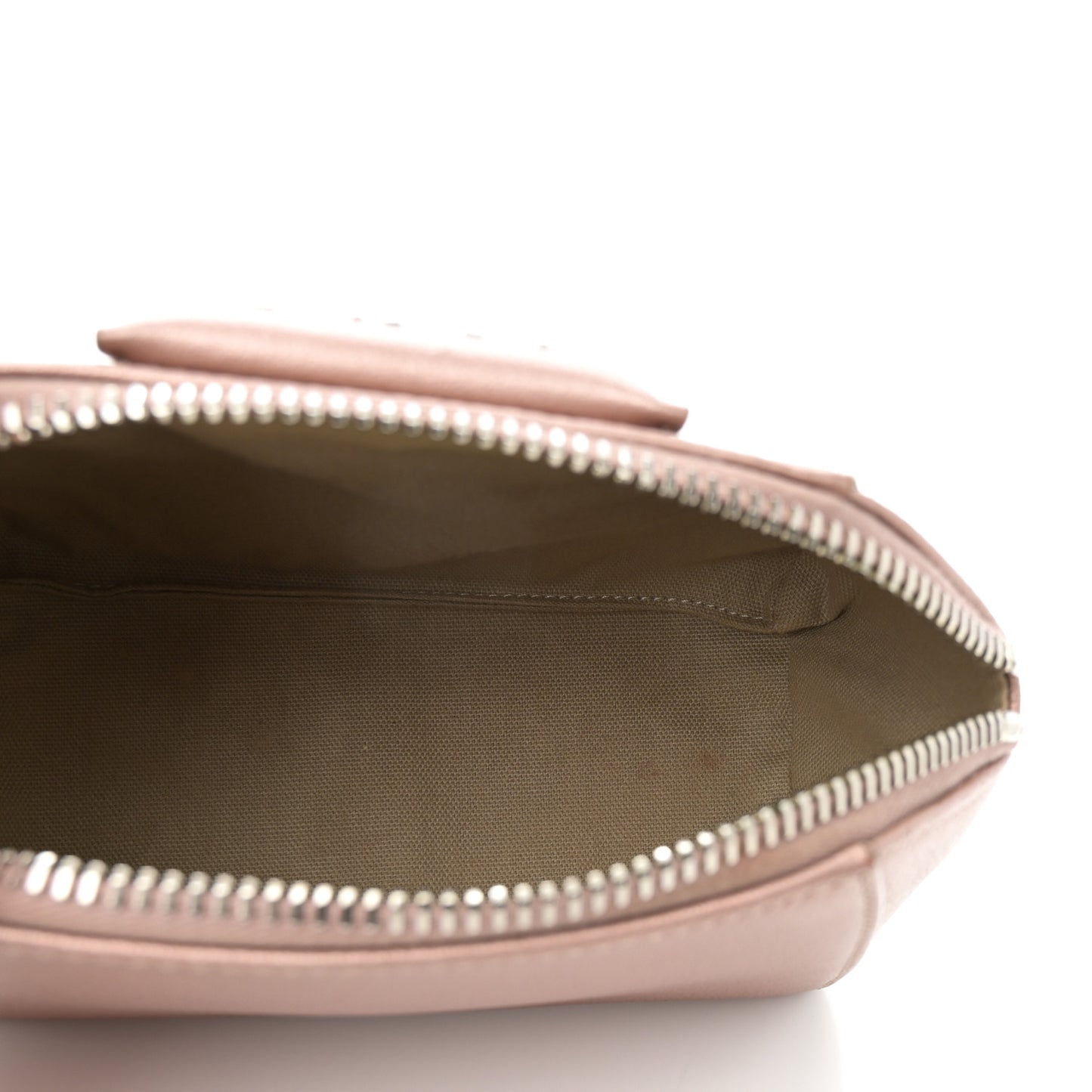 Metallic Sugar Goatskin Small Antigona Beauty Wristlet Light Pink