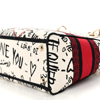 Christian Dior Canvas Medium DiorAmour Graffiti Lady D-Lite Latte 9 of 9