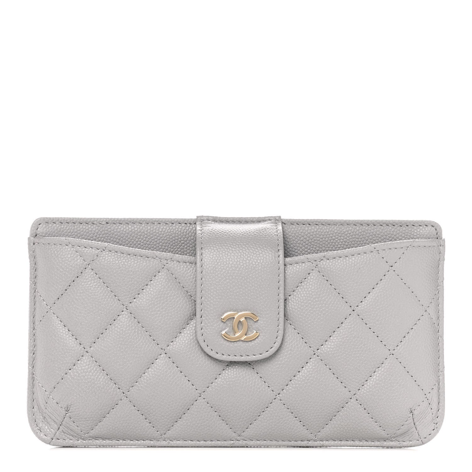 Chanel Caviar Quilted Phone Holder Wallet on Removable Chain Insert Grey 1 of 7