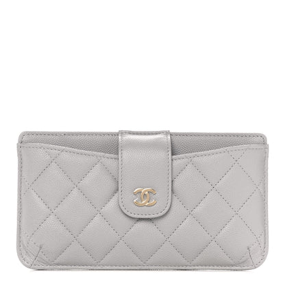 Chanel Caviar Quilted Phone Holder Wallet on Removable Chain Insert Grey 1 of 7