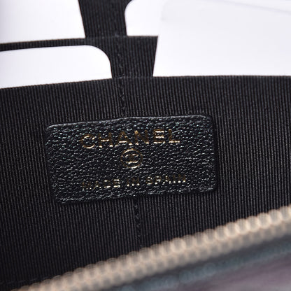 Chanel Iridescent Caviar Quilted Classic Pouch With Handle Black 6 of 10