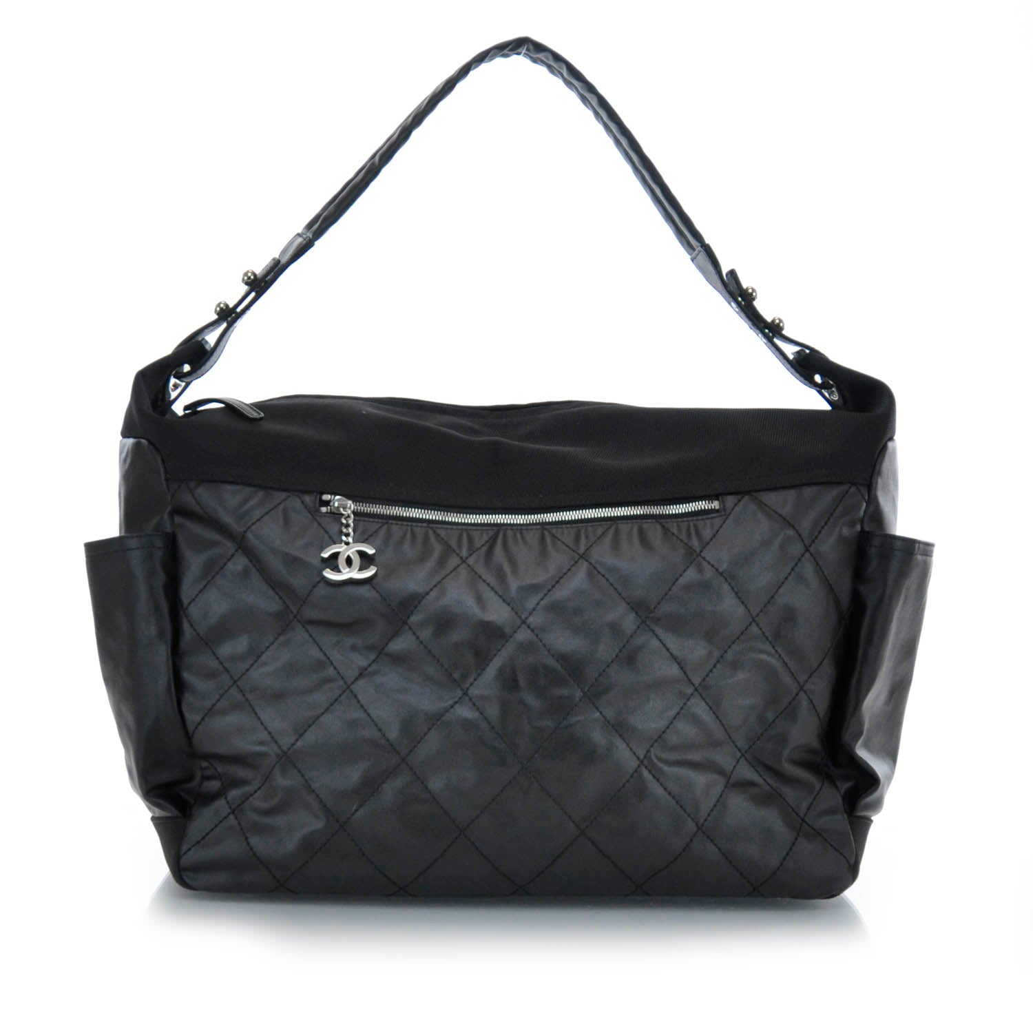 Chanel Coated Canvas Paris Biarritz XL Travel Bag Black 1 of 10