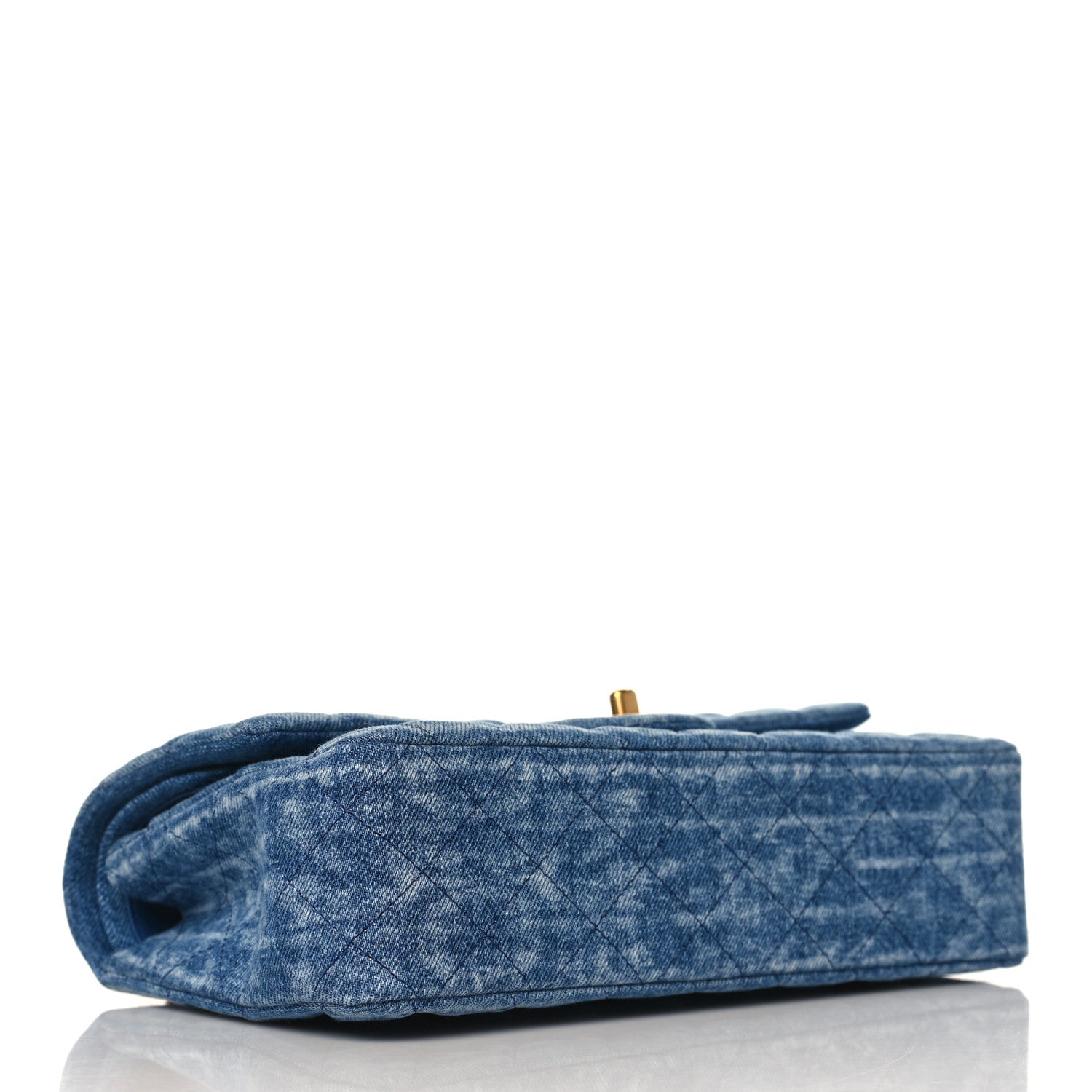 Chanel Denim Quilted Medium Double Flap Blue 4 of 10