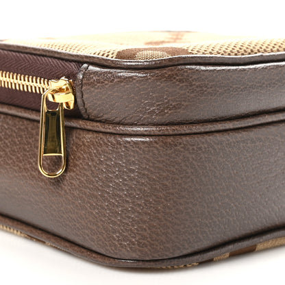 Gucci Monogram Jumbo GG Textured Dollar Calfskin Web Shoulder Bag Camel Ebony New Acero 10 of 12