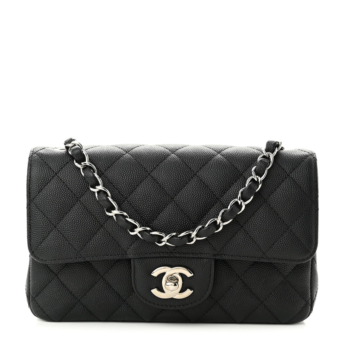 Caviar Quilted Mini Rectangular Flap Black