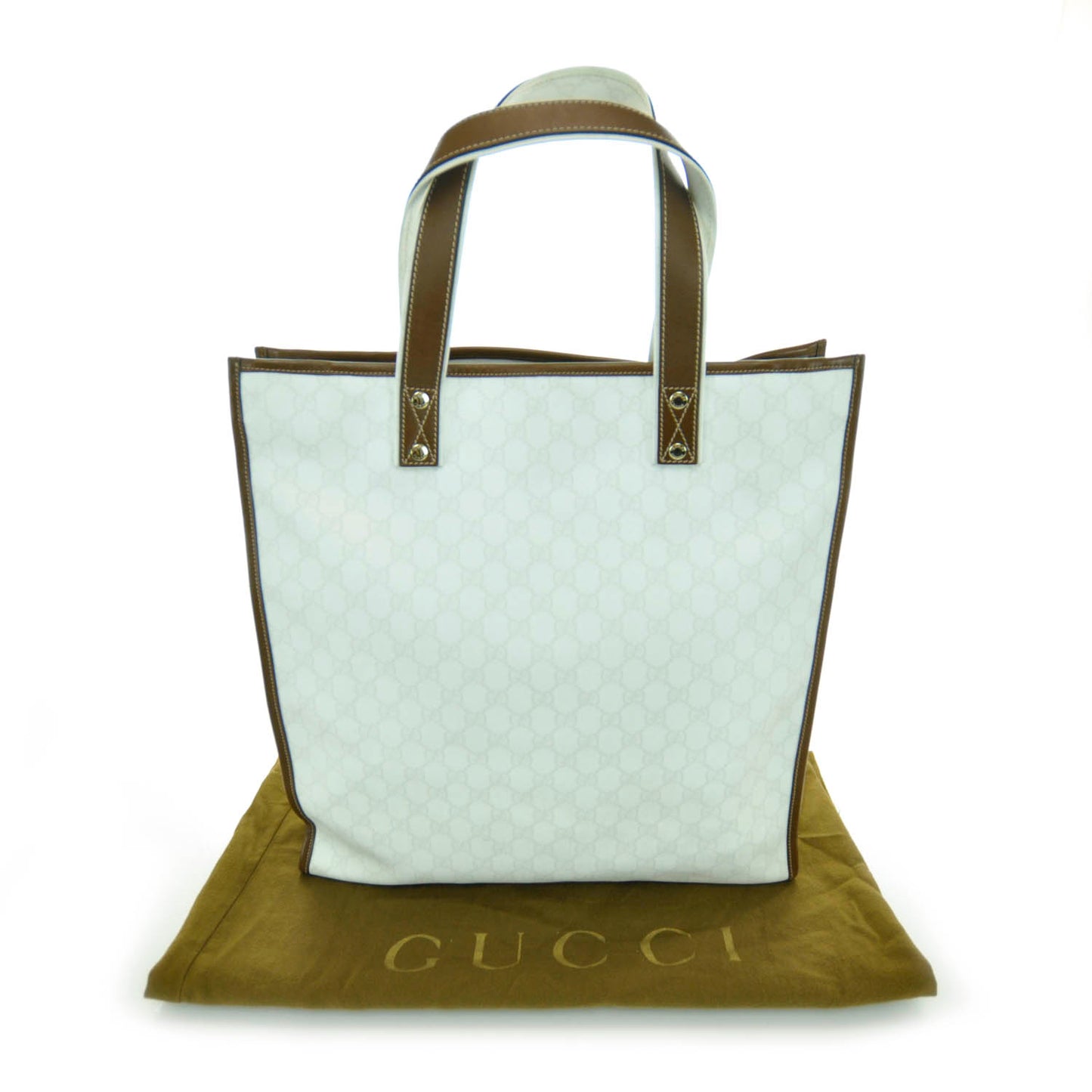GG Plus Monogram Medium Signature Web Loop Tote White