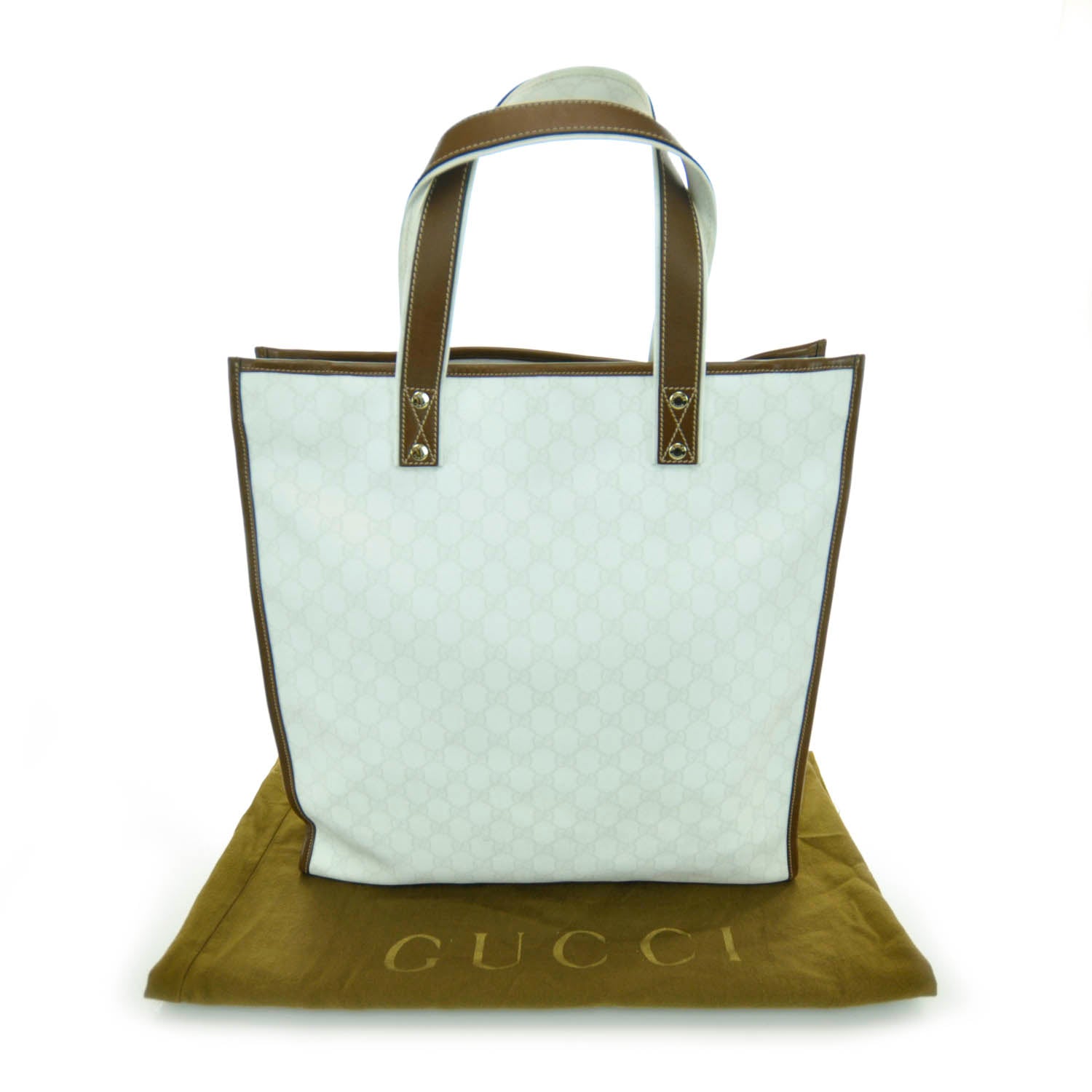 Gucci GG Plus Monogram Medium Signature Web Loop Tote White 4 of 12